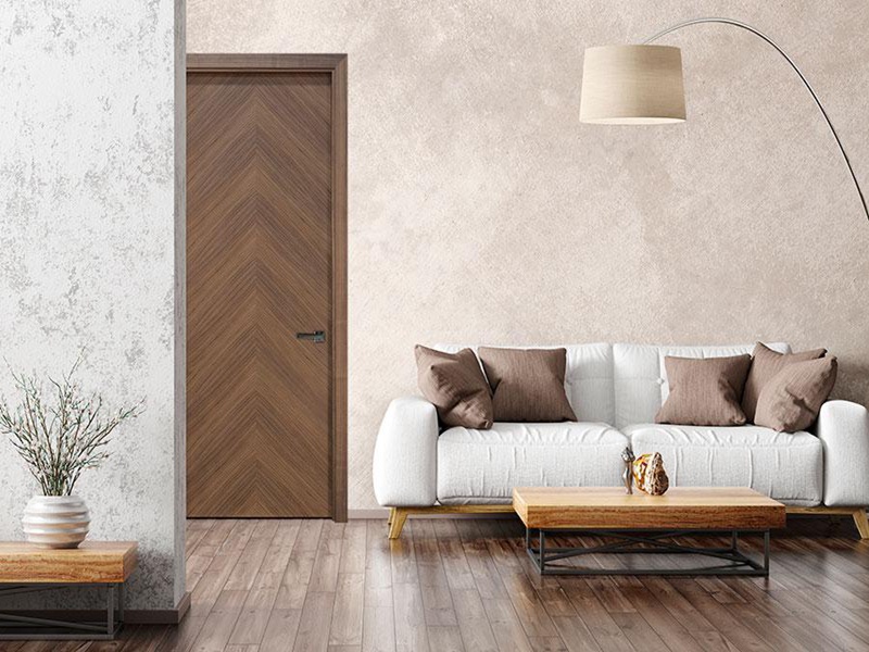 Eleganti porte interne in stile freccia impiallacciata