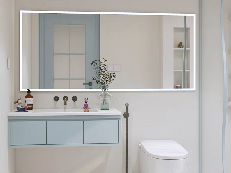Iceland Blue Wood Bathroom Vanity