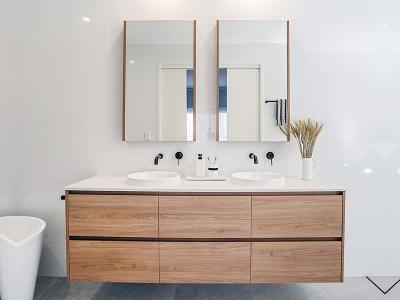 Modern Rustic Style Wood Bathroom Vanities with Double Sink