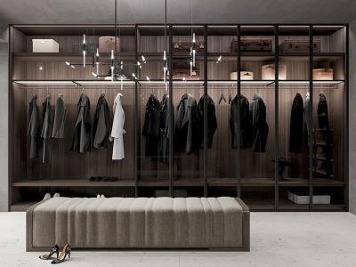 Modern Design Wooden Glass Door Wardrobe