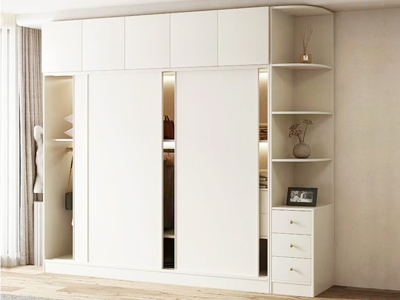 Armadio guardaroba per camera da letto con ante scorrevoli in legno lucido di alta qualità