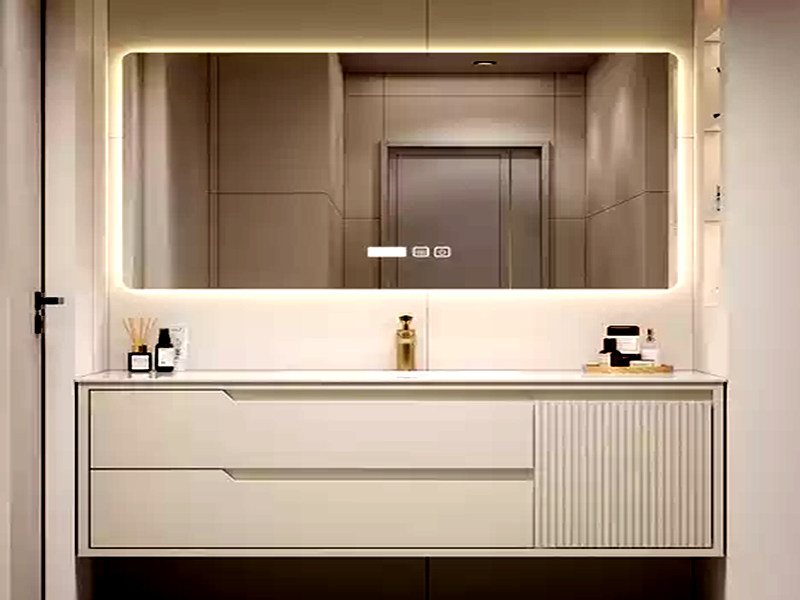 Mobile da bagno moderno di lusso a parete con luce a LED