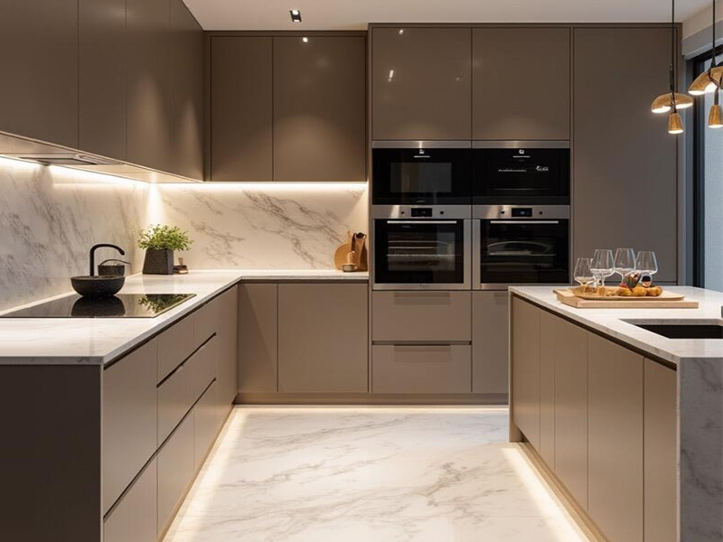 Mobili da cucina dal design moderno, lucidi e impermeabili, personalizzati di alta qualità
